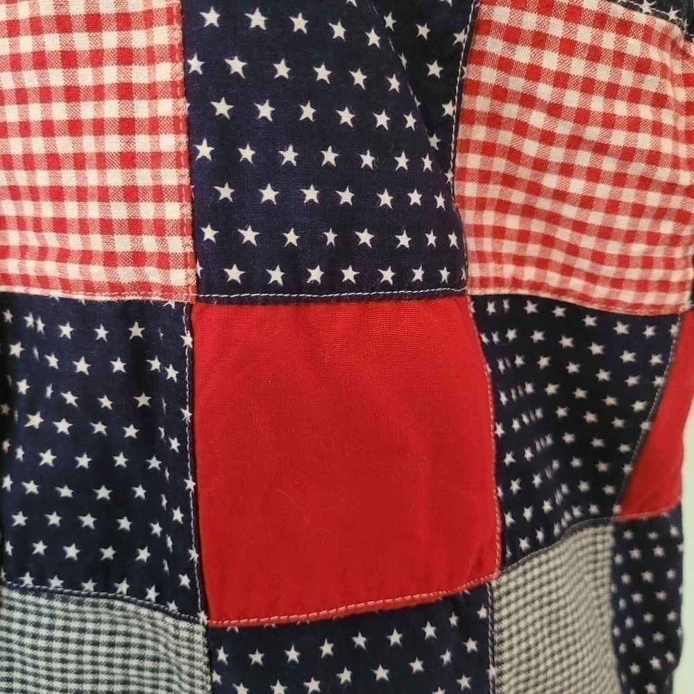 Vintage Patriotic Patchwork Button Down Usa Ameri… - image 5